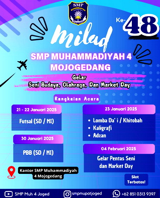 Gebyar Milad ke- 48 SMP Muhammadiyah 4 Mojogedang dengan Berbagai Lomba